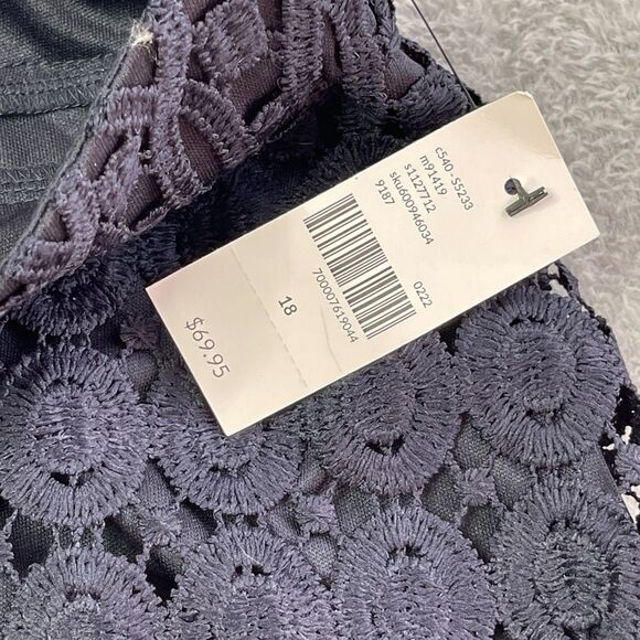 Lane Bryant Navy Blue Guipure Embroidered Lace Overlay Skirt Sz 18 NWT Workwear - Picture 7 of 14